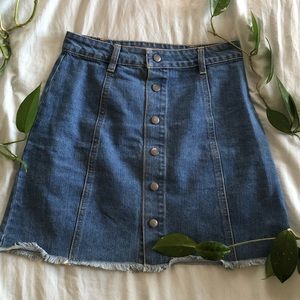 SOLD | Francesca’s Button-Down Denim Skirt